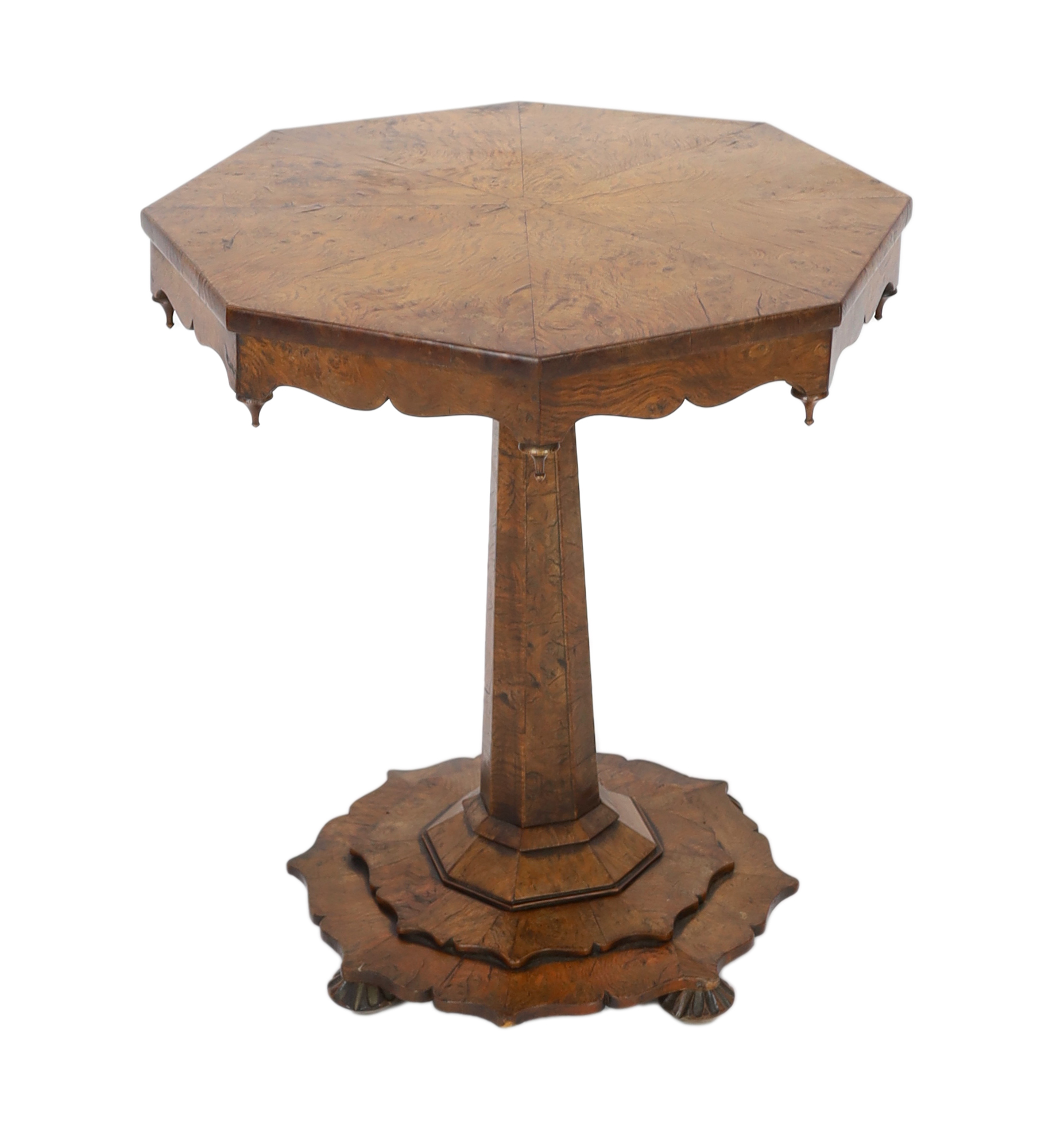 An early Victorian pollard oak occasional table 60.5cm wide, 61cm deep, 72cm high